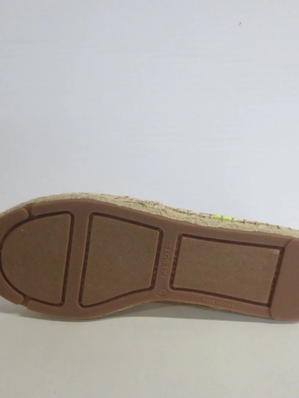TALBOTS WOMENS IZZY STRIPE YELLOW MULIT LOAFER SHOES - US SIZE 6